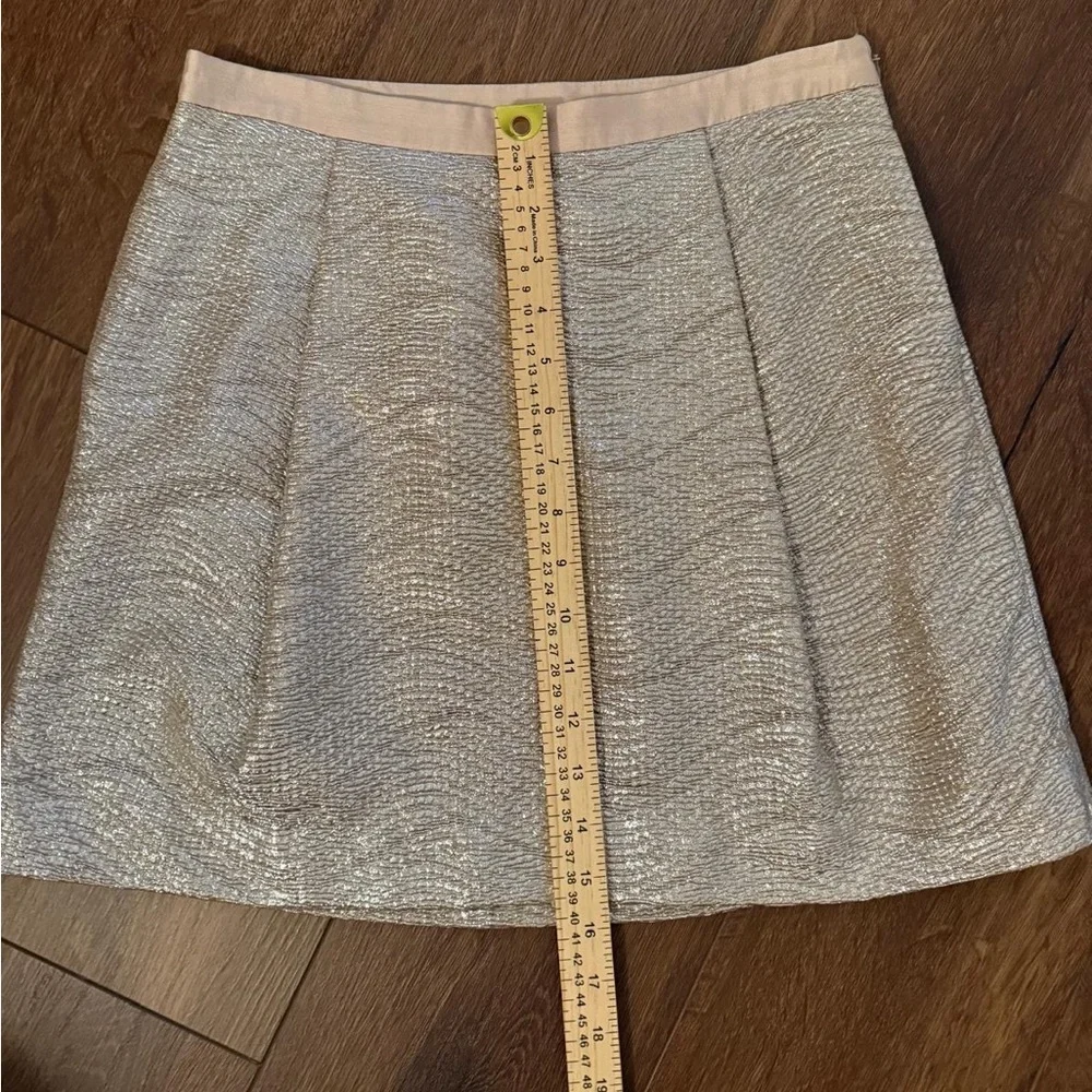 Tory Burch Metallic Gold A-Line Mini‎ Skirt XS Party Holiday Cocktail